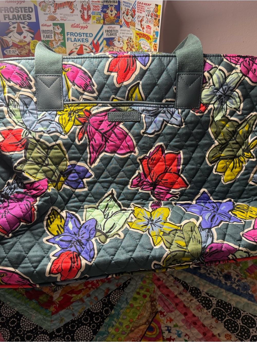 Vera Bradley Triple compartment travel bag pattern in Falling Flowers